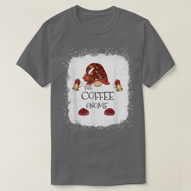 mb Coffee Gnome Buffalo Plaid Christmas Light Blea T-Shirt (Design Front)