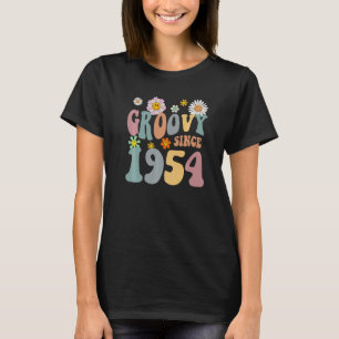 Mb Groovy Since 1954 Retro Hippie Flower 68th Birt T-Shirt
