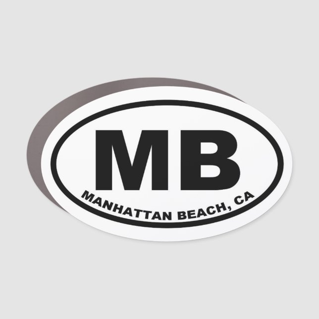 MB Manhattan Beach Oval Car Magnet (Front)