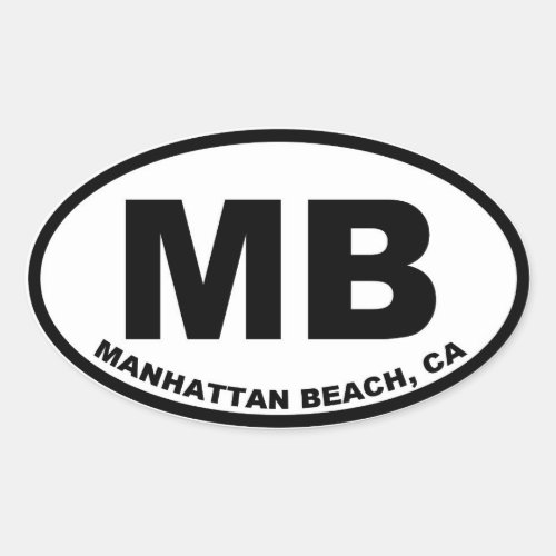 MB Manhattan Beach oval Oval Sticker