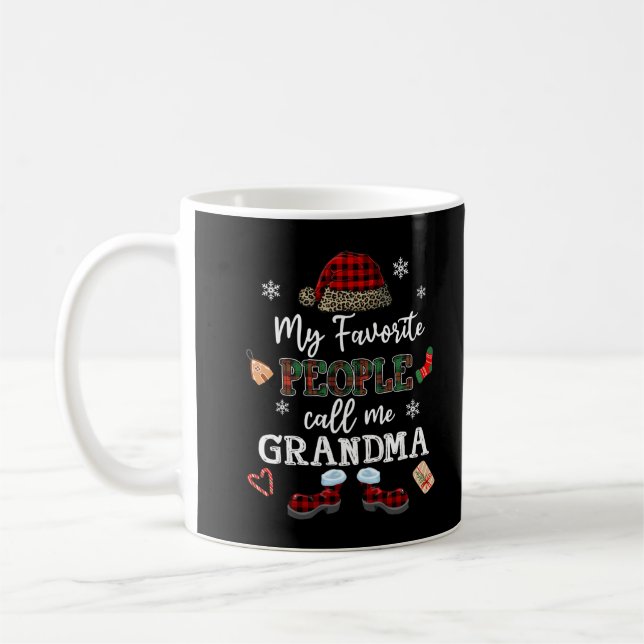 mb My Favorite People Call Me Grandma Thanksgiving Coffee Mug (Left)