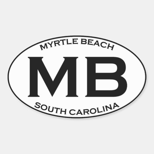 MB _ Myrtle Beach South Carolina Oval Sticker