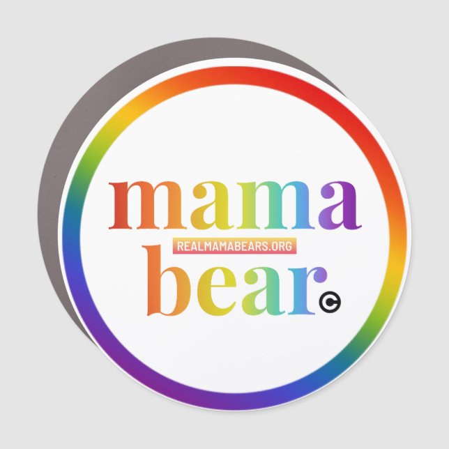 MB Rainbow Round Car Magnet (Front)