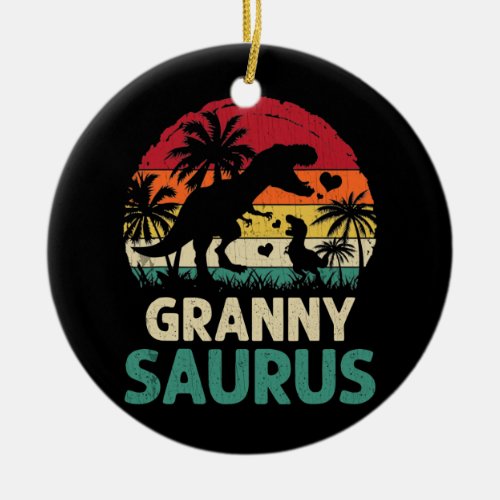 mb Vintage Granny Saurus Funny Dino Fathers Day Ceramic Ornament