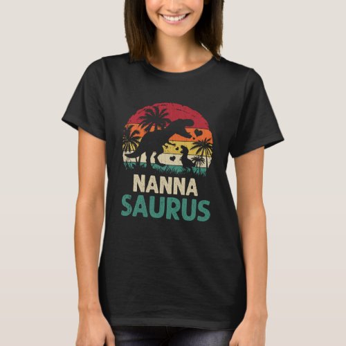 mb Vintage Nanna Saurus  Dino Father s Day Mother  T_Shirt