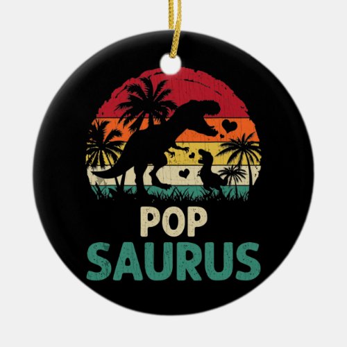 mb Vintage Pop Saurus Funny Dino Fathers Day Ceramic Ornament