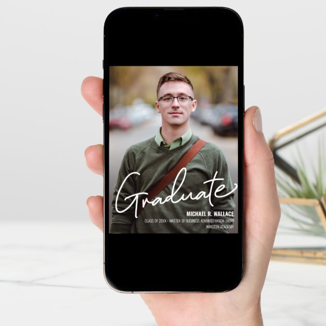 MBA business Graduate Custom photo name  Announcement (Front Digital)