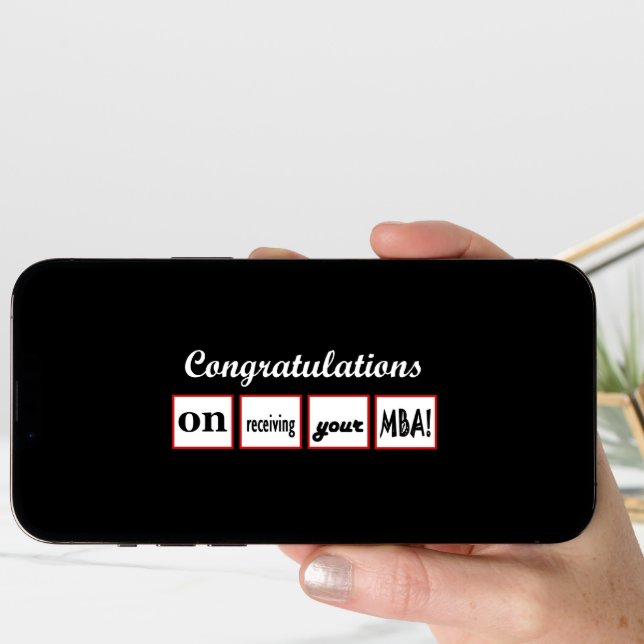 MBA Degree - CUSTOM NAME Congratulations - Card (Front Digital)