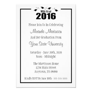 mba graduation invitations zazzle