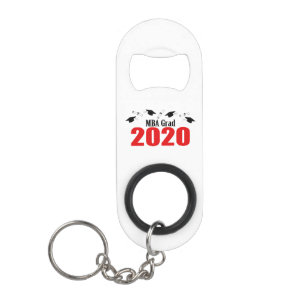MBA Grad 2019 Caps And Diplomas (Red) Keychain Bottle Opener