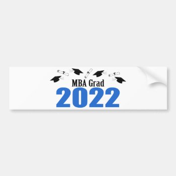 Mba Grad 2022 Caps And Diplomas (blue) Bumper Sticker by LushLaundry at Zazzle