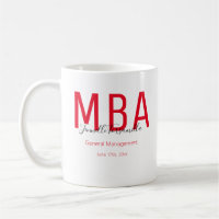 MBA Red Black Date Name Graduate Degree