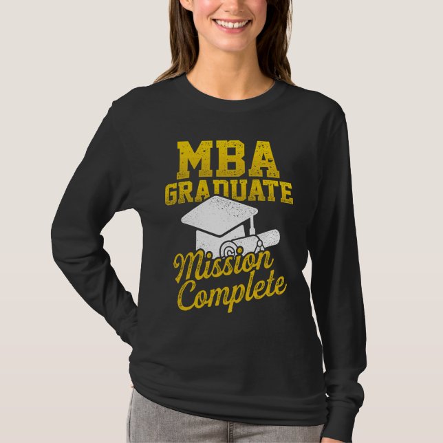 MBA Student Study Cap Business Degree Graduation T-Shirt (Front)