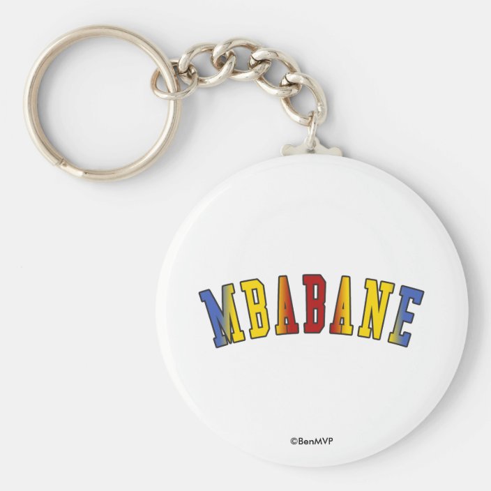 Mbabane in Swaziland National Flag Colors Key Chain