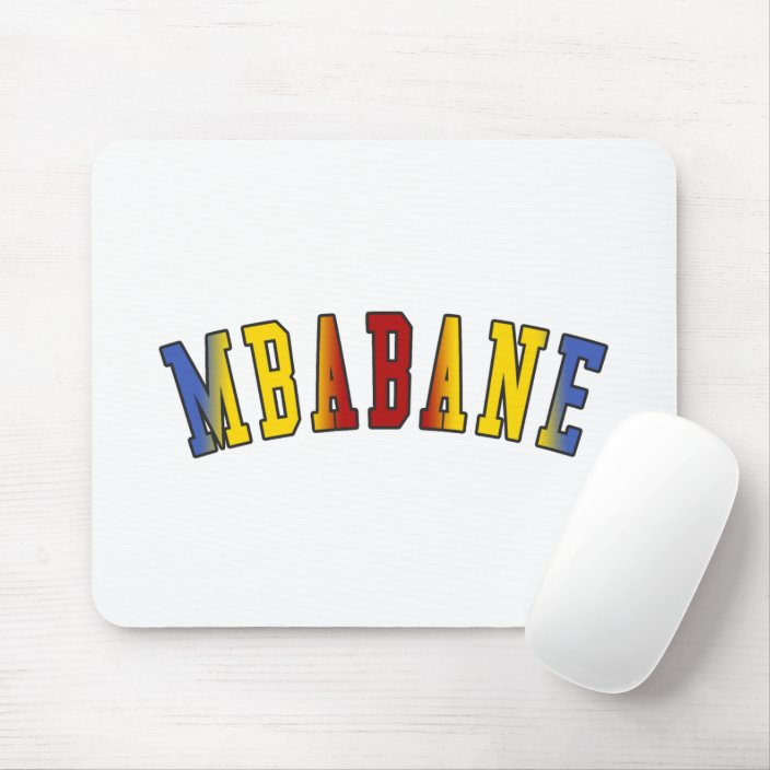 Mbabane in Swaziland National Flag Colors Mouse Pad