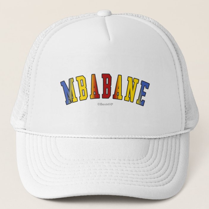 Mbabane in Swaziland National Flag Colors Trucker Hat