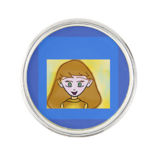MBlue Bingo Planet Jill Round Lapel Pin