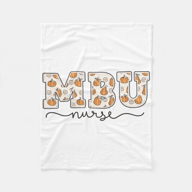 Mbu Nurse Pumpkin Fall Mother  Fleece Blanket (Front)
