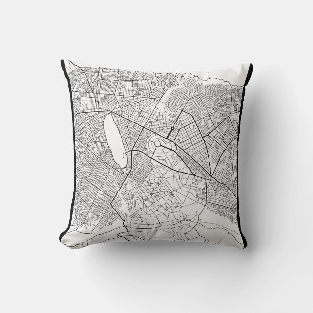 Mbuji-Mayi Democratic Republic of the Congo Map Throw Pillow (Front)