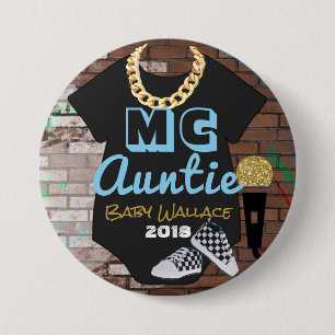 MC Auntie-90's Hip Hop Throwback{BOY}Favor Button