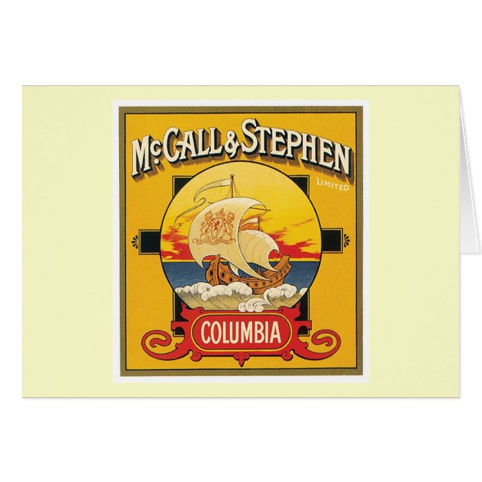 Mc Call & Stephen Columbia Vintage Label Cards