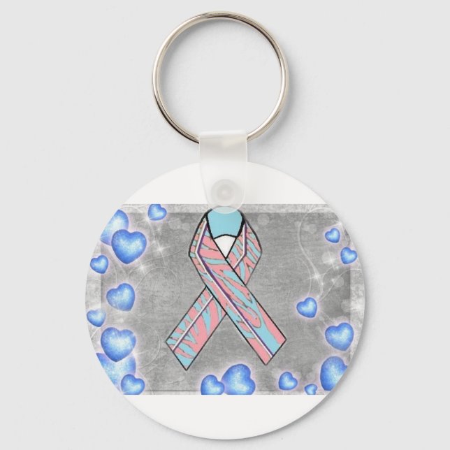 MCADD Awareness w/ blue hearts products Keychain (Front)