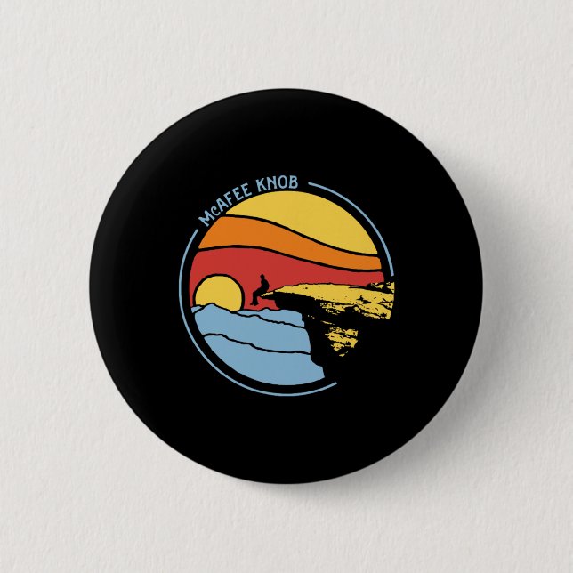 Mcafee's Knob Trail Hiking Giant Star Roanoke Grap Button (Front)