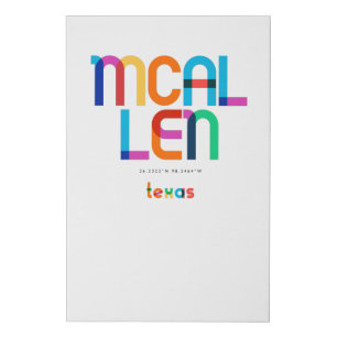 Mcallen Texas Mid Century, Pop Art, Faux Canvas Print