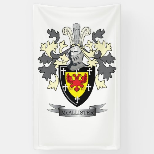 McAllister Family Crest Coat of Arms Banner