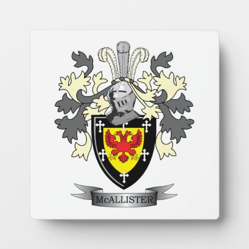 McAllister Family Crest Coat of Arms Plaque