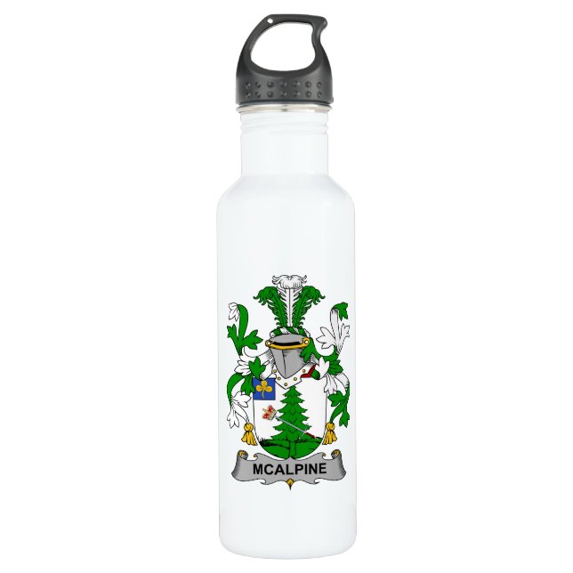 McAlpine Family Crest Stainless Steel Water Bottle (Front)