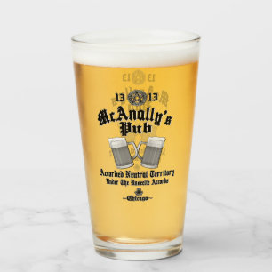 McAnally's Pub Black Logo Glass