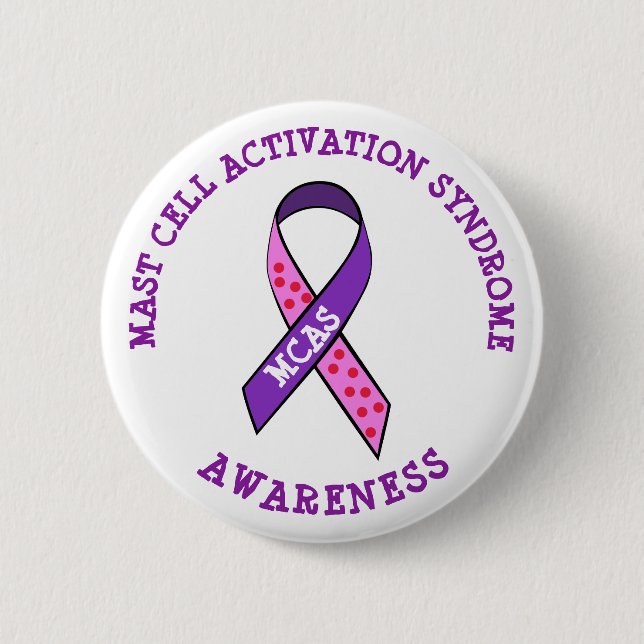 MCAS Mast Cell Activation Syndrome Awareness Pinback Button (Front)