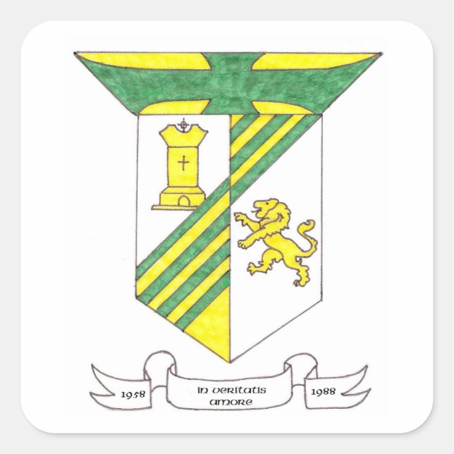 McAuley High School Coat of Arms Square Sticker (Front)