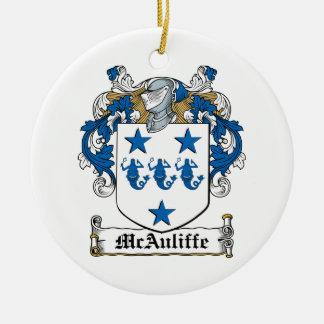 McAuliffe Family Crest Ceramic Ornament