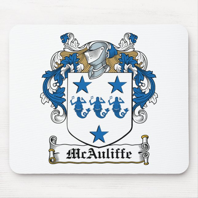 McAuliffe Family Crest Mouse Pad (Front)