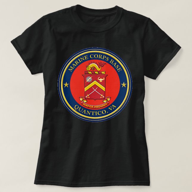 MCB Quantico Virginia Military Veteran FBI DEA Pat T-Shirt (Design Front)