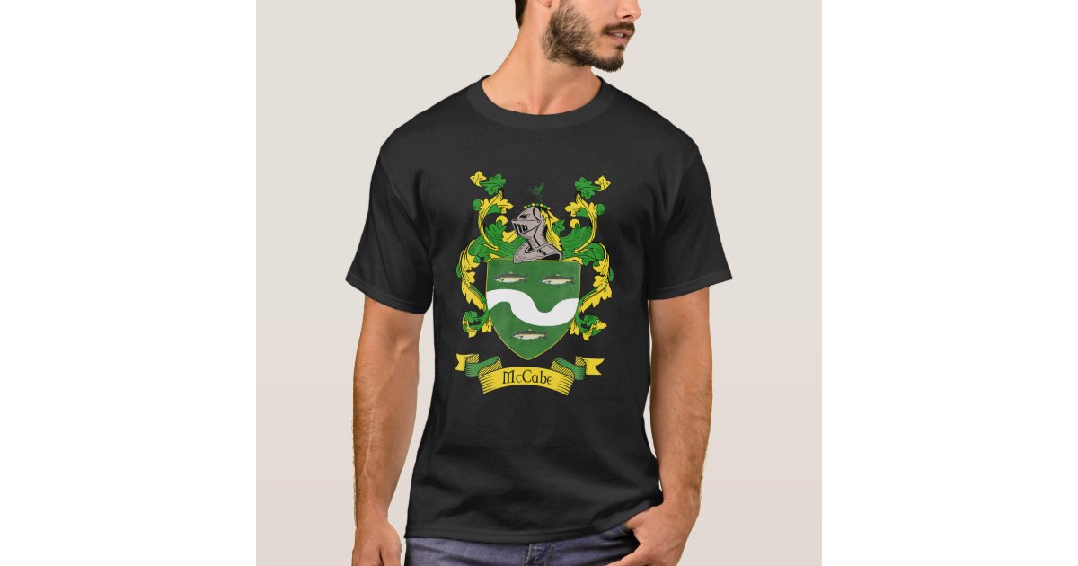 Mccabe Coat Of Arms | Mccabe Surname Family Crest T-Shirt | Zazzle