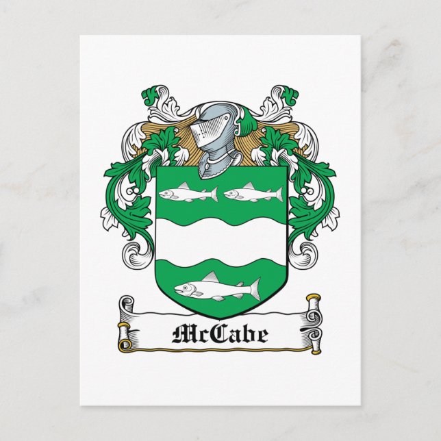McCabe Family Crest Postcard (Front)