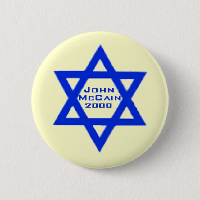 McCain Jewish Star Button (Front)