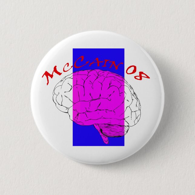 McCain on the Brain again Button (Front)