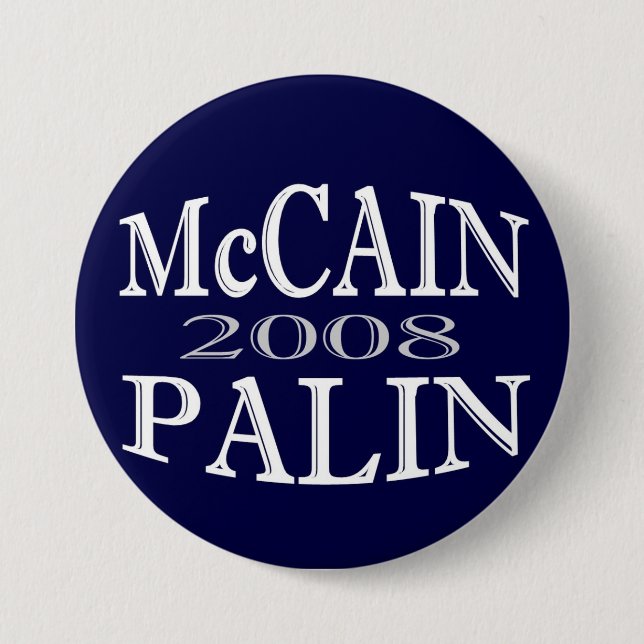 McCAIN PALIN 2008 Blue Button - FULL (Front)