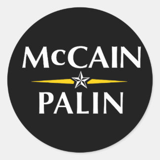 MCCAIN PALIN 2008 CLASSIC ROUND STICKER