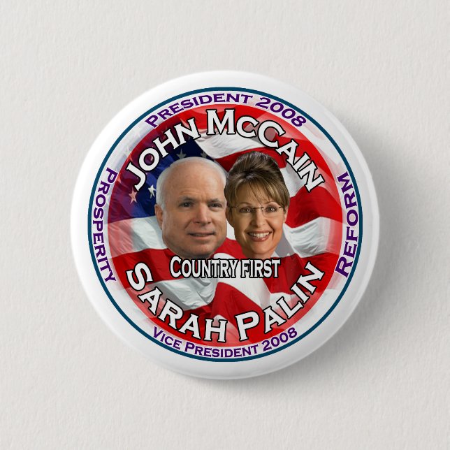 McCain Palin Country First Button (Front)