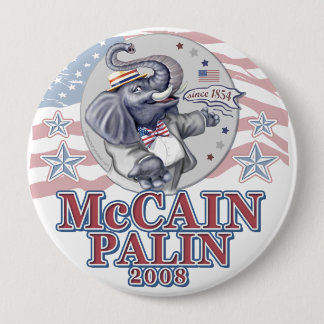 McCain Palin Republican Elephant Button
