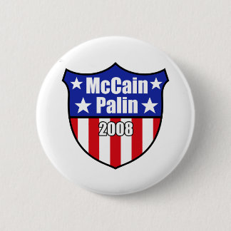 McCain Palin Shield Pinback Button