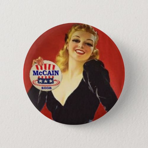 McCain Pinup Girl Button
