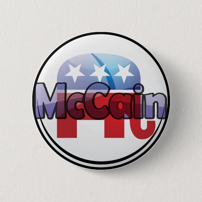 McCain Republican Design Pinback Button (Front)