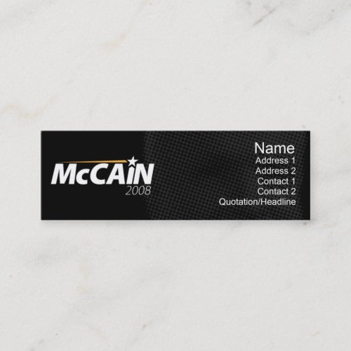 McCain - Skinny Business Card Template
