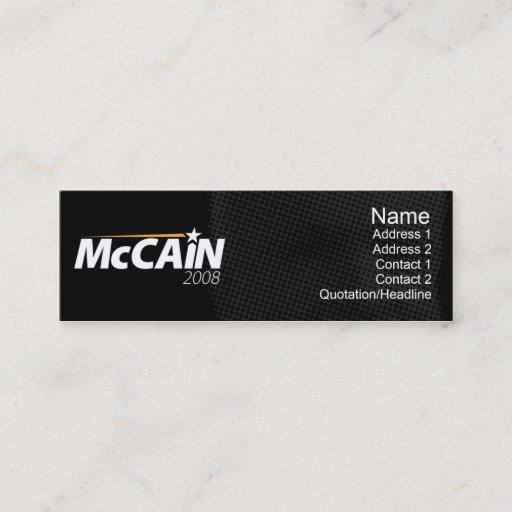 Customizable McCain - Skinny Business Card Template